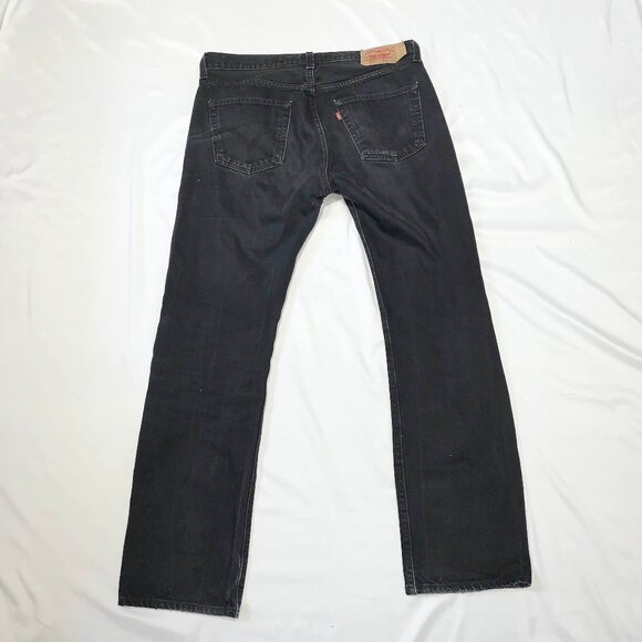 Levi's 501 XX Black Straight Leg Fit Jeans Men's 35x32 Button Fly Cotton Denim - Picture 6 of 8